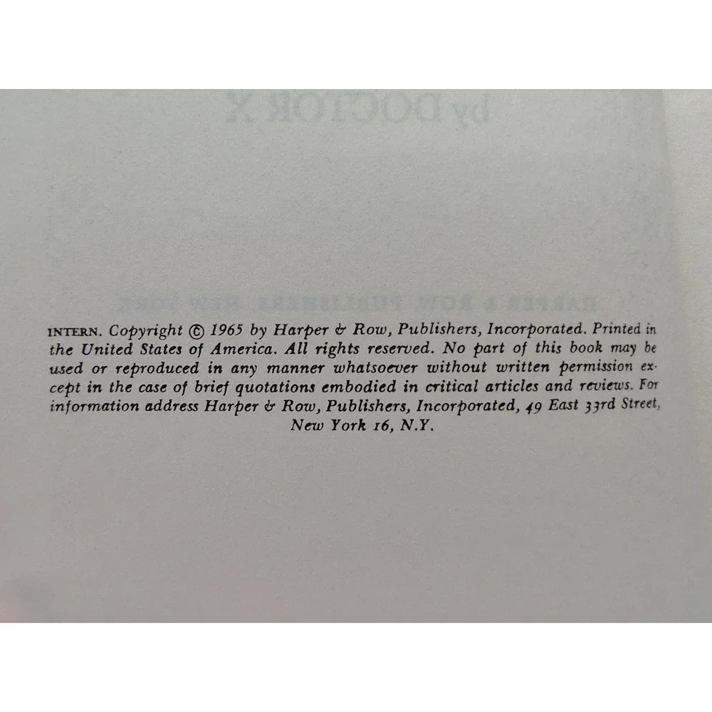 Intern‎ Doctor X 1965 Gray Cloth Hardcover Midcentury Medical Drama Shelf Decor